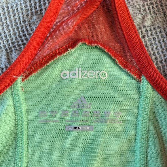 Adidas Climacool Adizero Mint Green & Red Tennis Tank Top & Skort Set - Picture 2 of 10
